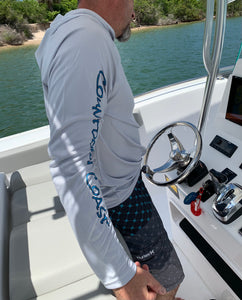 Countdown Coast Rocket Trail and Red Fish Tailing Performance Fishing Shirt UPF44+