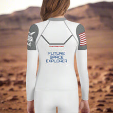 Load image into Gallery viewer, Space Explorer Youth Rash Guard
